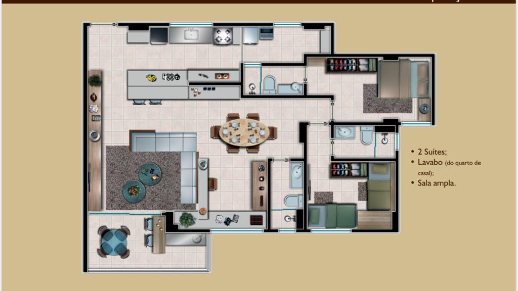 Planta - Edifício Carpe Diem - Condominio de apartamentos no centro do Eusébio - Cesar Augusto Imóveis