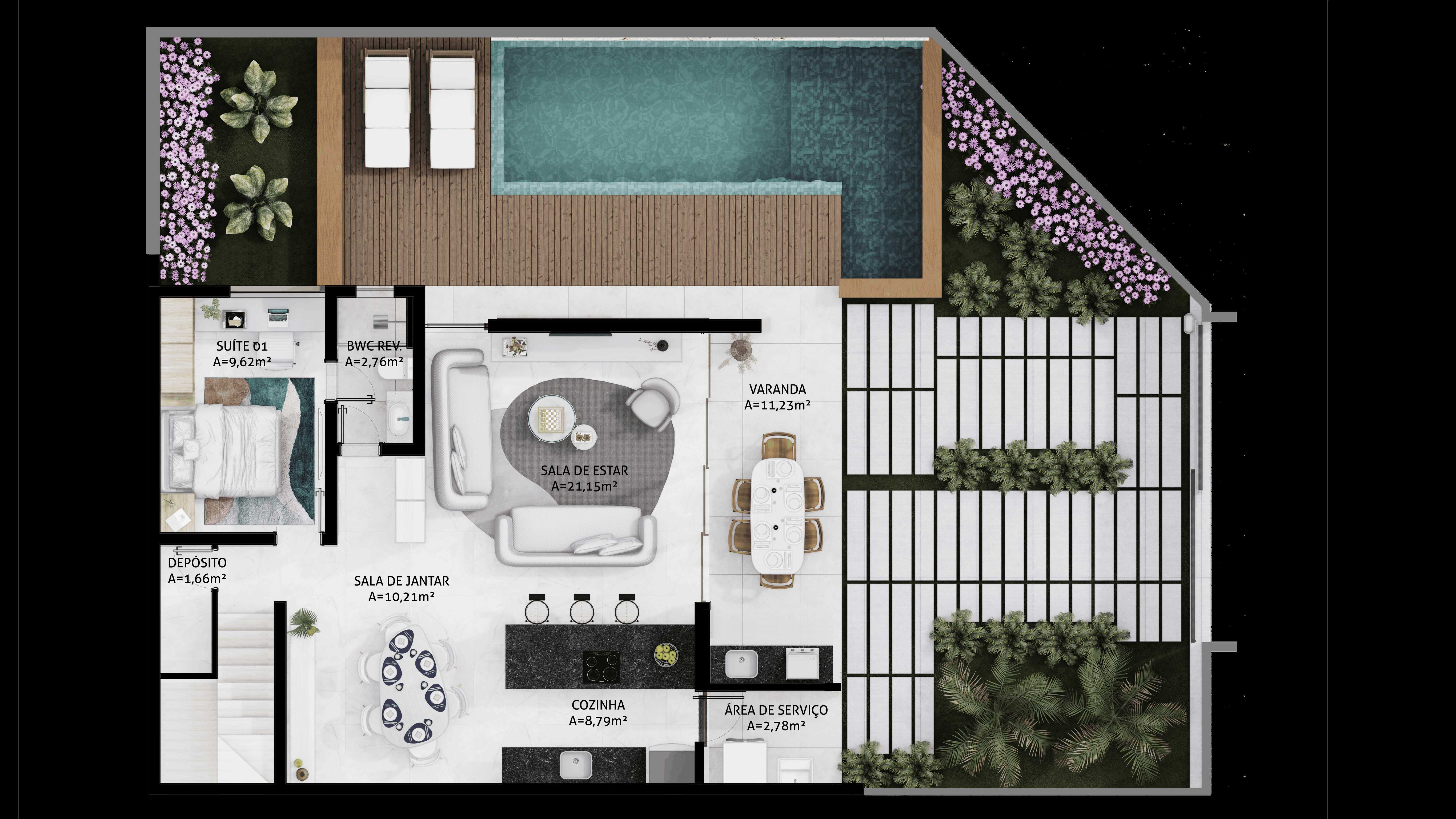 Planta - Jardins de Lima – Casas de Alto Padrão na Melhor Localização da Região Sul de Fortaleza - Cesar Augusto Imóveis