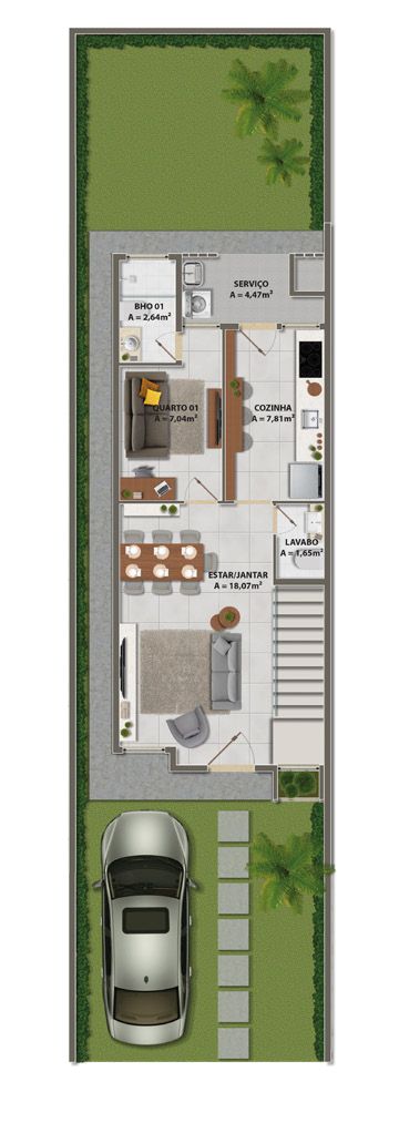 Planta - Oliv Condominium Eusébio - Condominio de casas com 03 suítes no Eusébio - Ceará - Cesar Augusto Imóveis