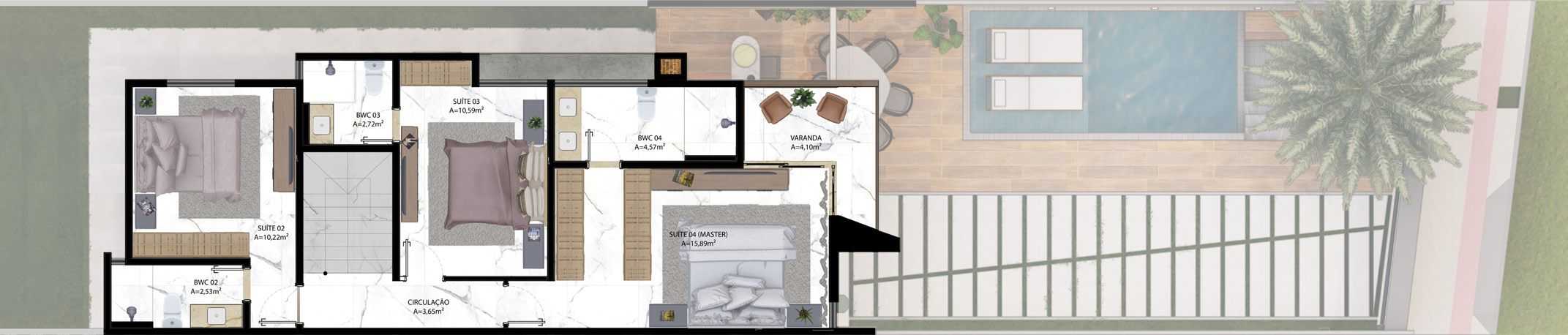 Planta - Jazz Exclusive - Casas duplex com 04 suítes no Eusébio - Cesar Augusto Imóveis