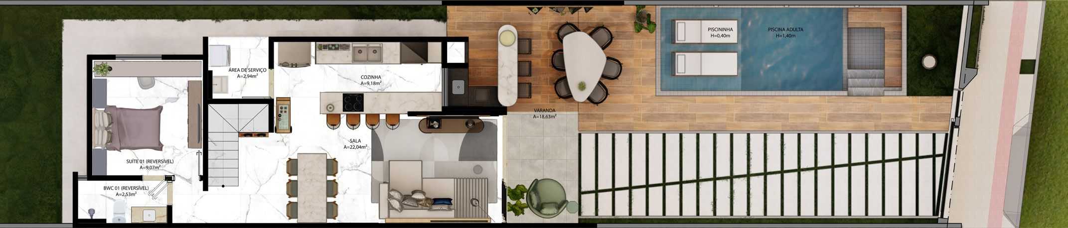 Planta - Jazz Exclusive - Casas duplex com 04 suítes no Eusébio - Cesar Augusto Imóveis