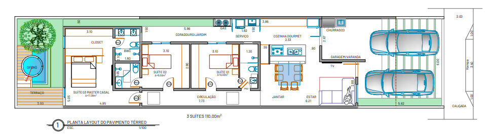 Planta - VISTA DO LAGO RESIDENCE: O Luxo e a Sofisticação Que Você Merece! - Cesar Augusto Imóveis